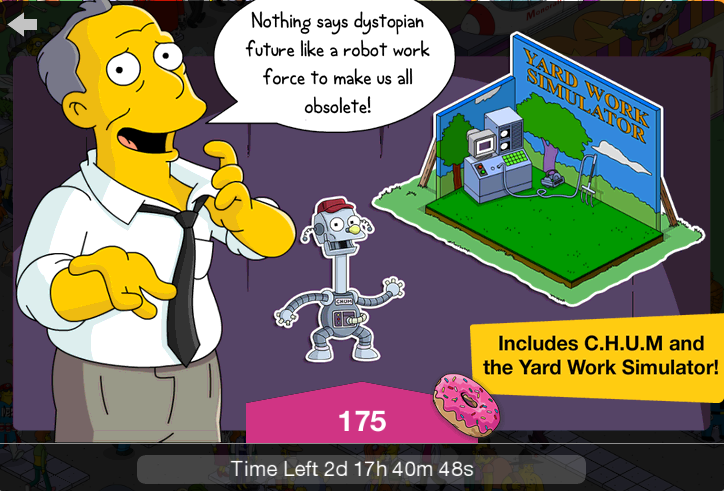 Cyber Monday Gil Deal Yard Work Simulator And C H U M Details And Sib The Simpsons Tapped Out Addictsall Things The Simpsons Tapped Out For The Tapped Out Addict In All Of Us